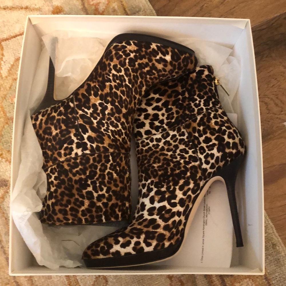 Jimmy Choo leopard booties brand new!